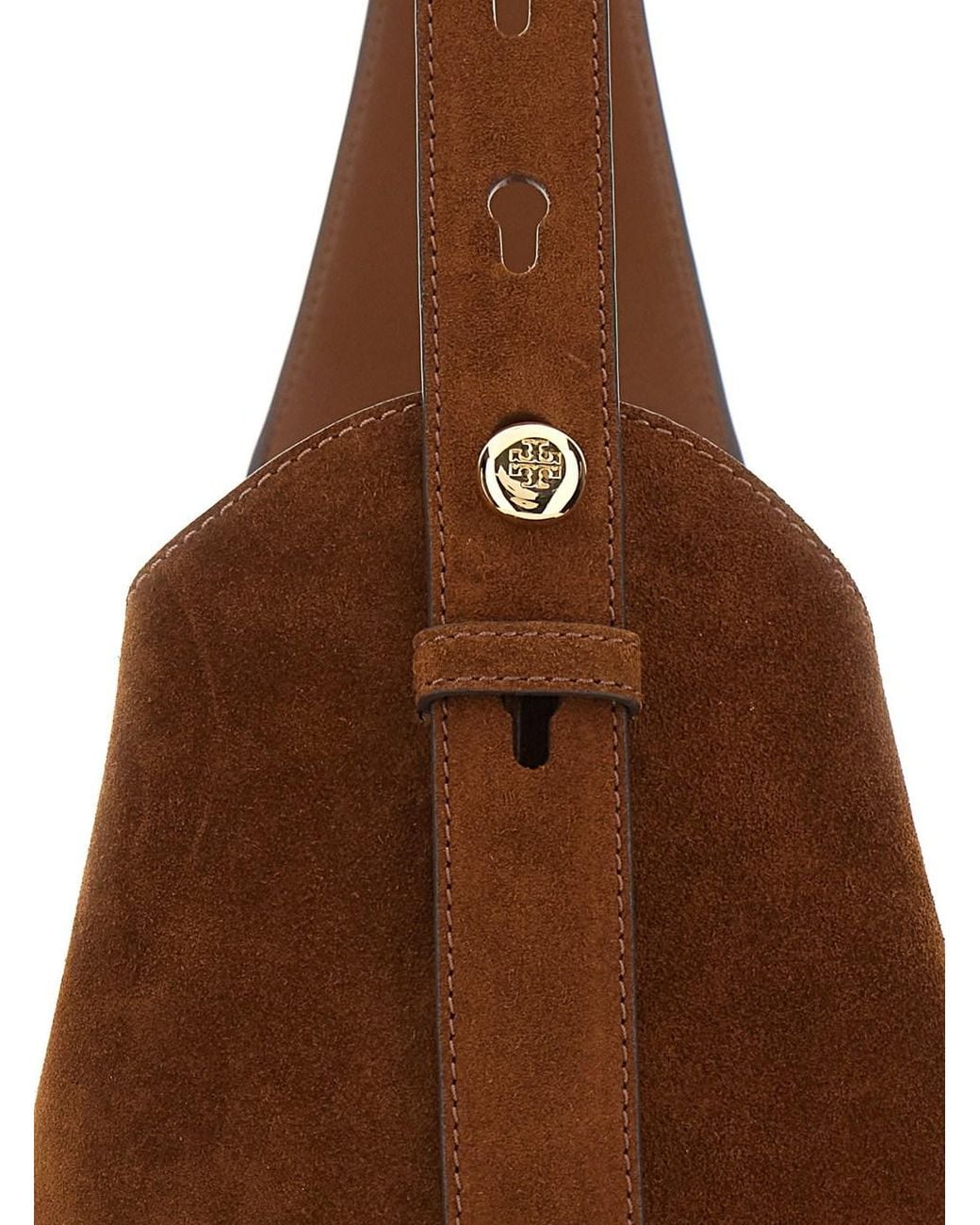 Tory Burch Brown Shoulder Bag 'Romy' With Adjustable Suede Strap
