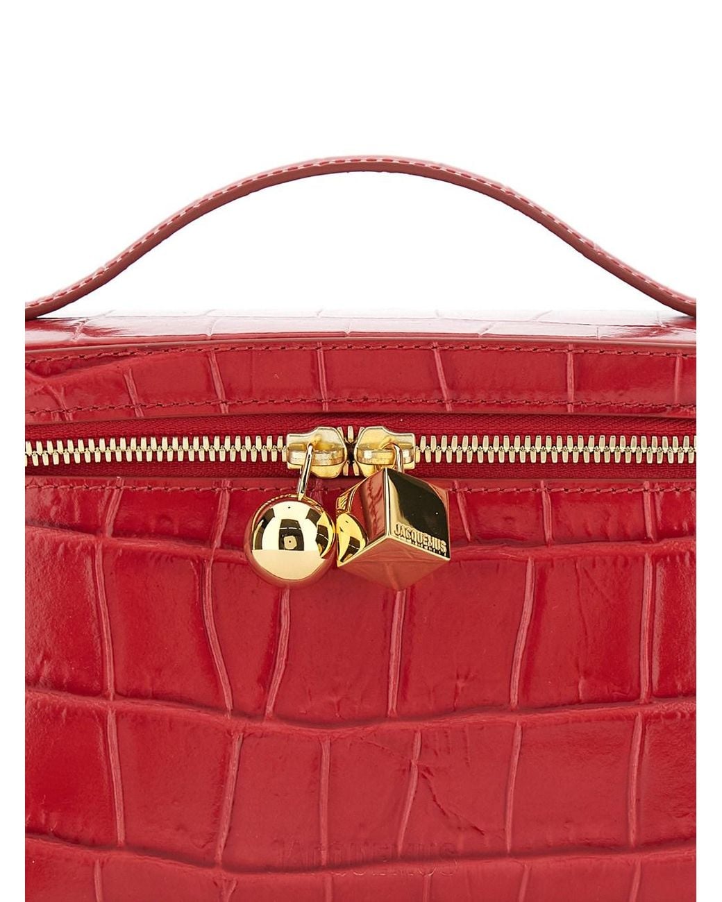 Jacquemus Red Le Petit Vanity Is A Calf Leather Crossbody Bag