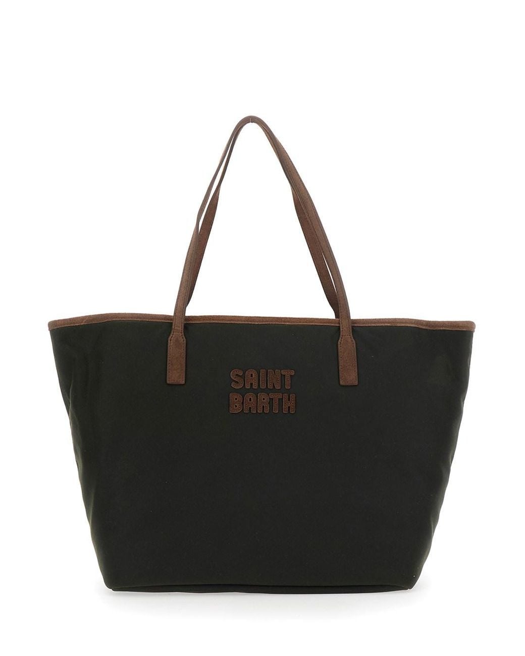 Mc2 Saint Barth Black Shopper Bag With Tech Fabric Details And Color F