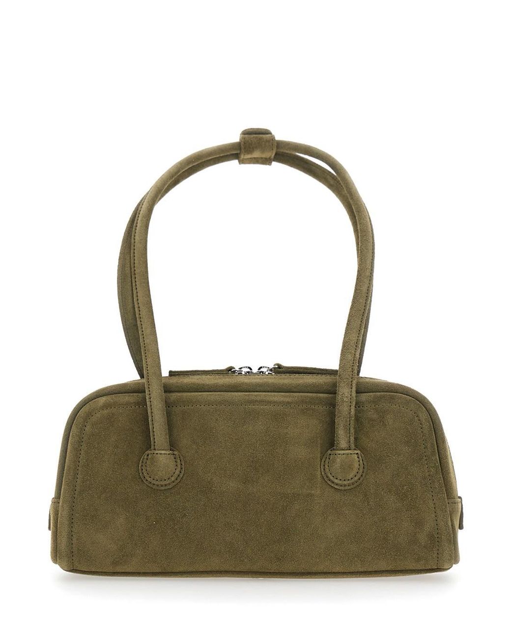 MARGE SHERWOOD Green 'Soft Boston Ew' Shoulder Bag With Two Top Handles