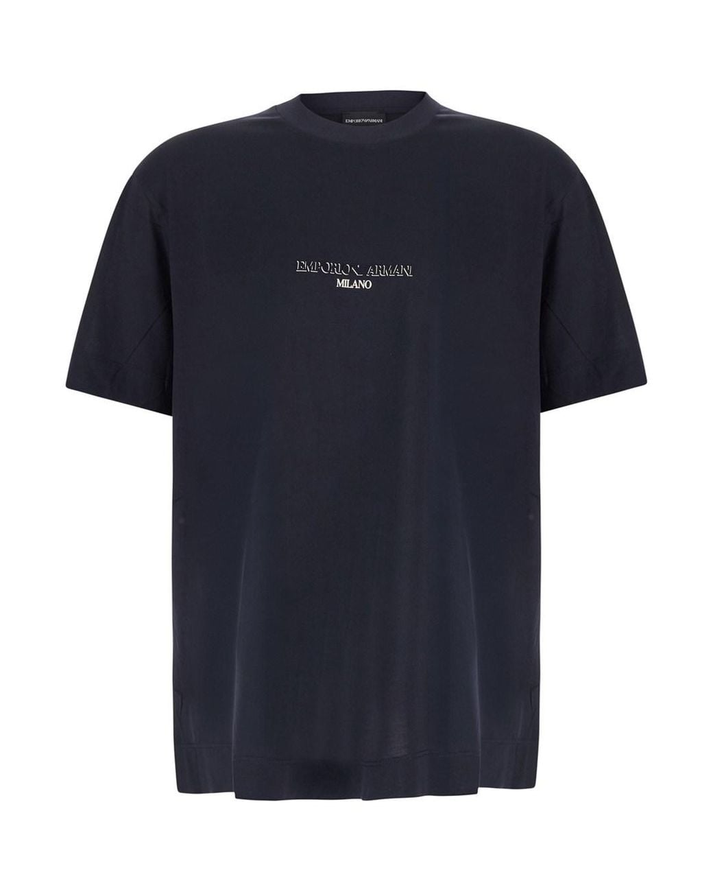 Emporio Armani Blue T-Shirt Cotton Lyocell T-Shirts for men