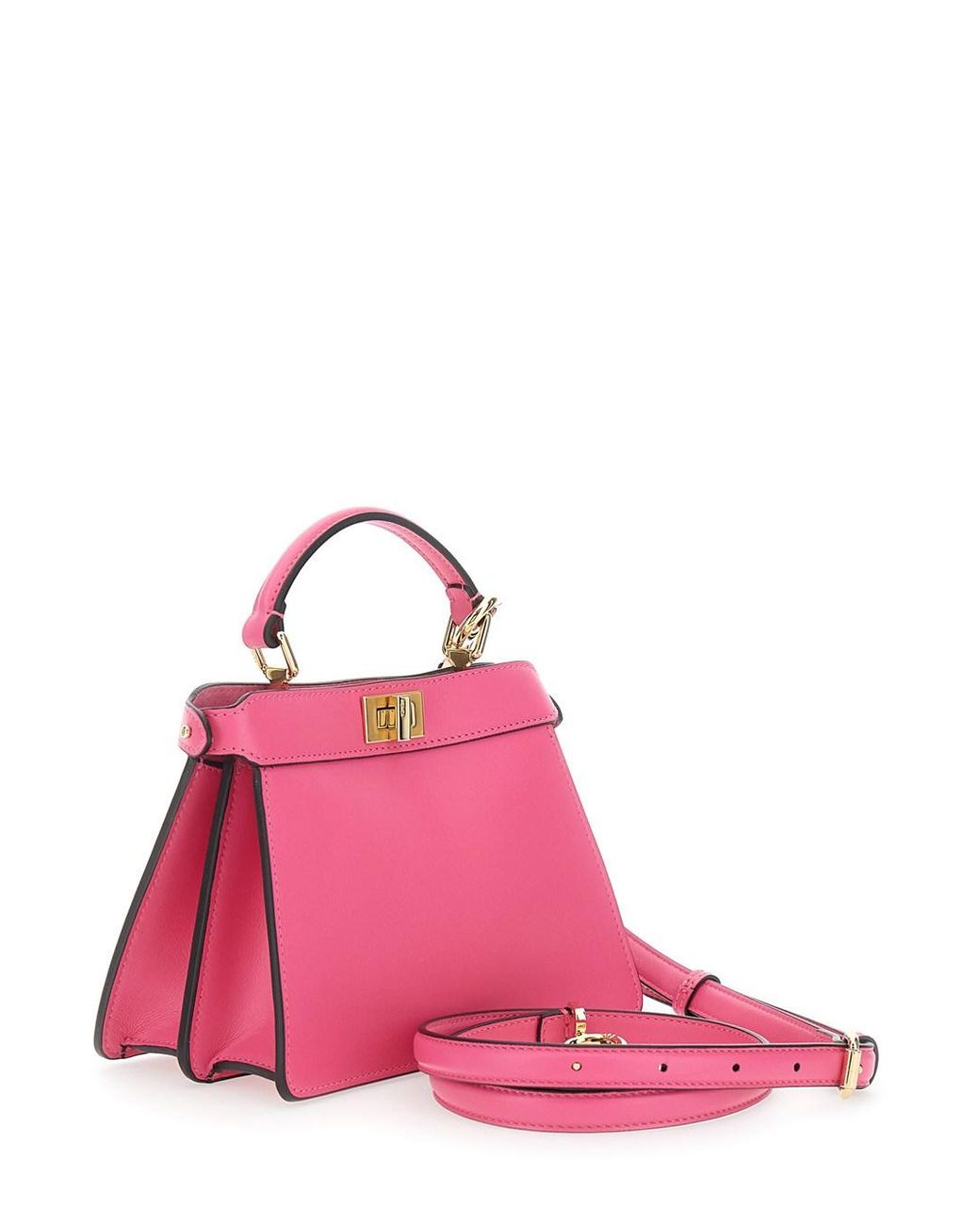 Fendi Pink Handbag 'Peekaboo Iseeu Petite' With Turn Lock