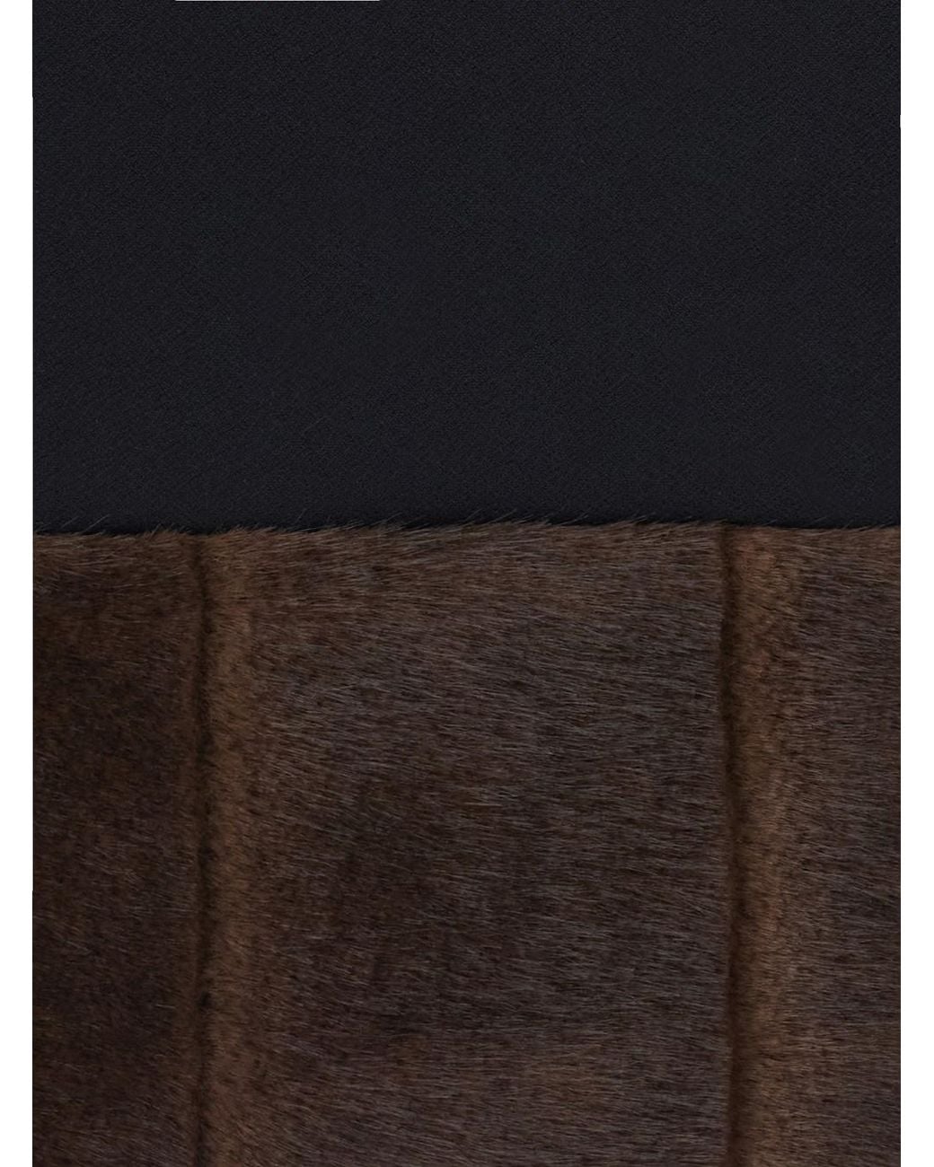 ROTATE BIRGER CHRISTENSEN Black Duelia Synthetic Fur Mini Skirt For