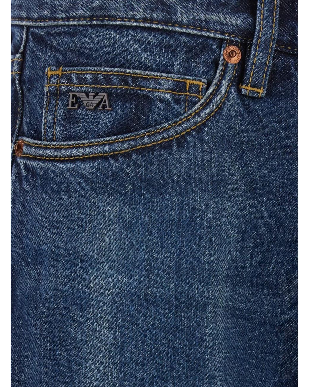 Emporio Armani Blue Slim Fit Jeans Cotton for men