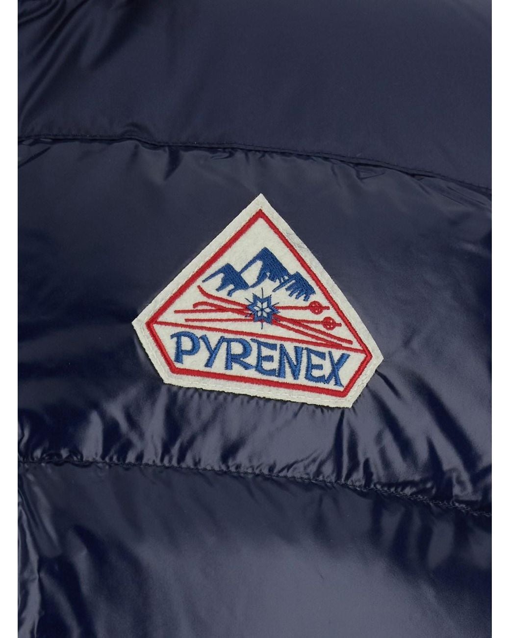 Pyrenex Blue Sleeveless Down Jacket With High Neck And Logo Patch On T