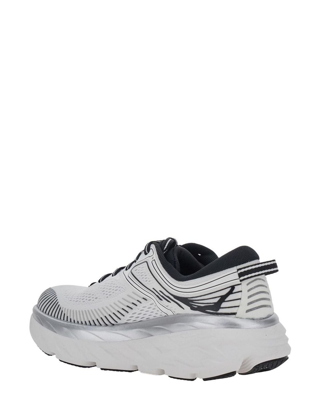 Hoka One One White 'M Bondi 7' Low Top Sneaker With Logo On The Tongue And Per