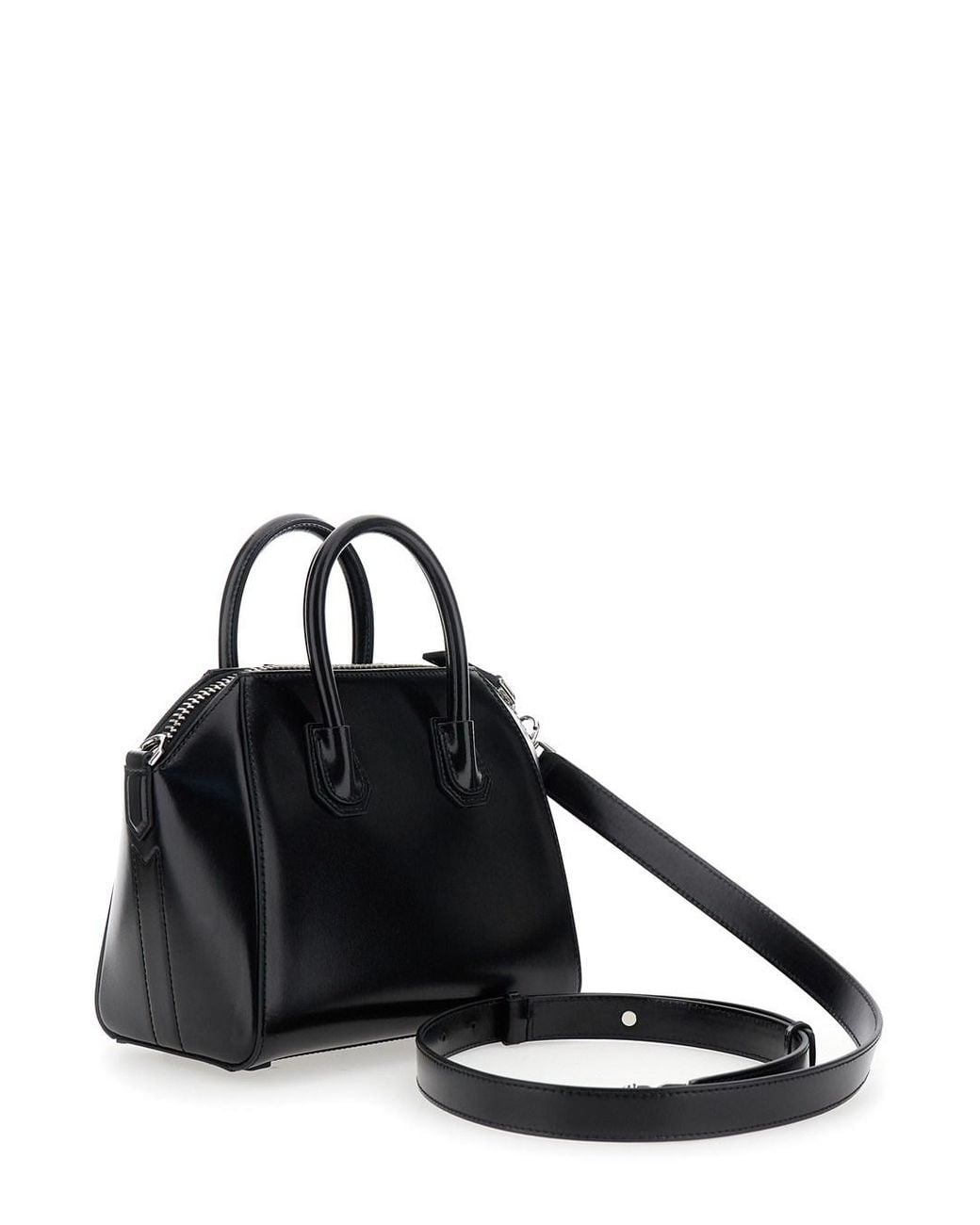Givenchy Black Handbag 'Antigona' With Laminated Logo