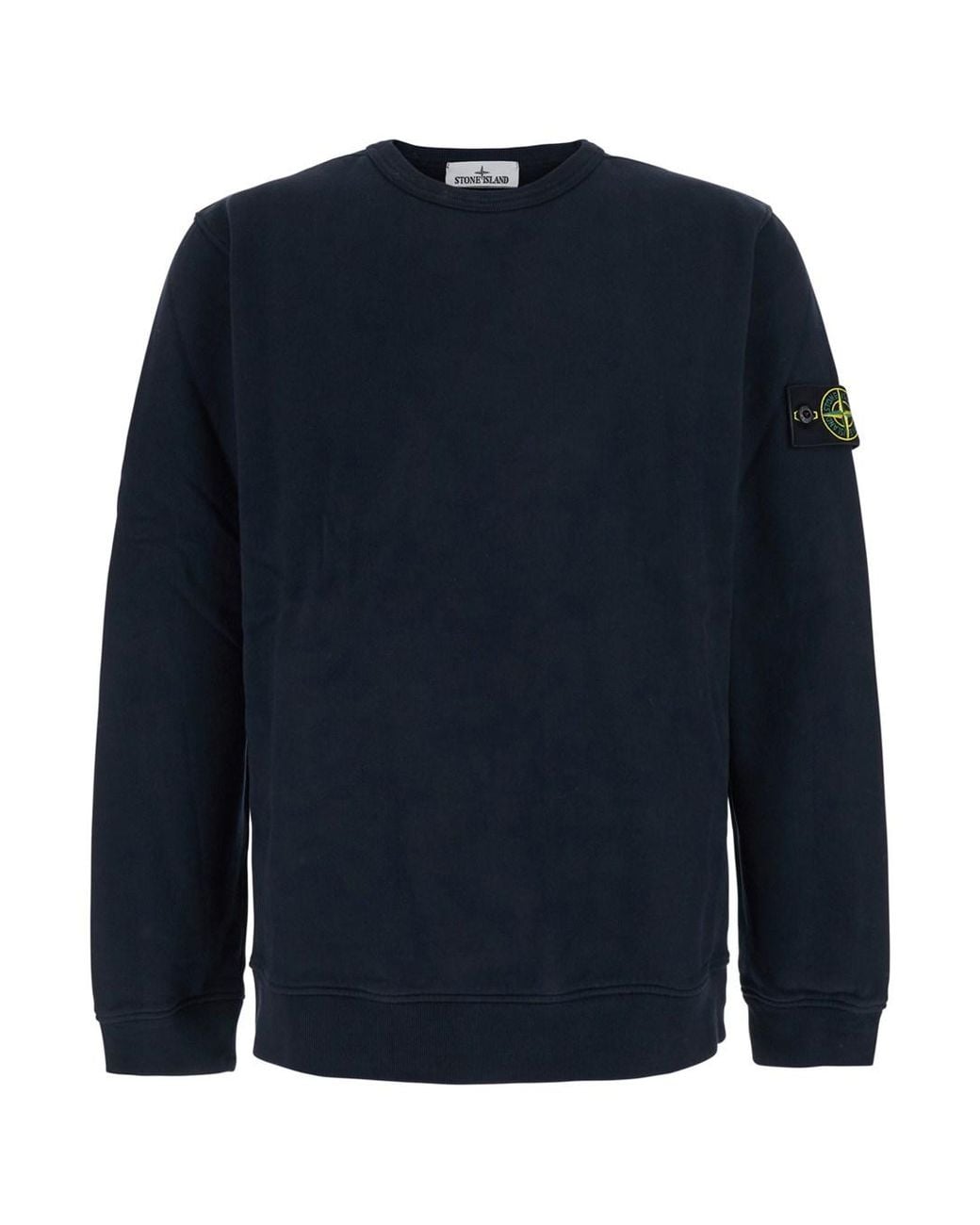 Stone Island Blue Hooded Zip-Up Sweatshirt Organic Cotton Sweatshirts for men