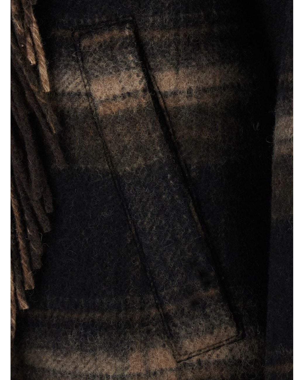 Isabel Marant Black 'Galeane' Jacket With Striped Motif And Fringe Details