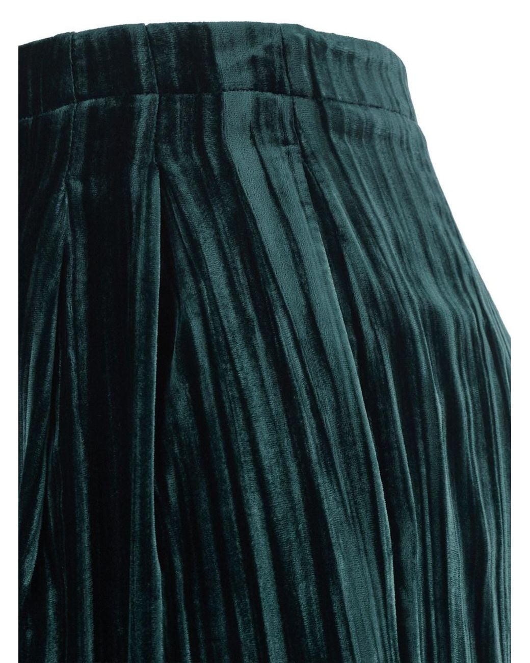 Emporio Armani Green Pants With Hidden Front Fastening
