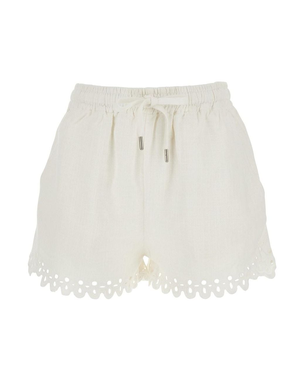 Isabel Marant White Balyme Cotton Shorts