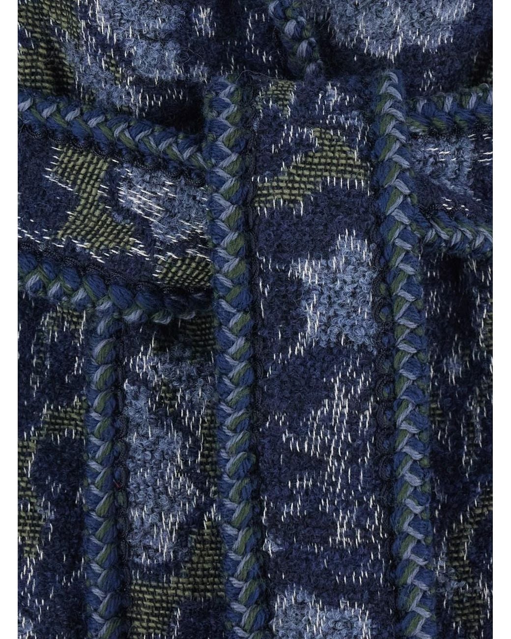 Etro Blue Tailored Sleeveless Vest With Belt And Patch Pockets
