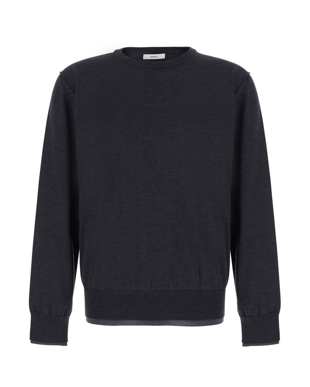 Grifoni Blue Crew Neck Sweater for men