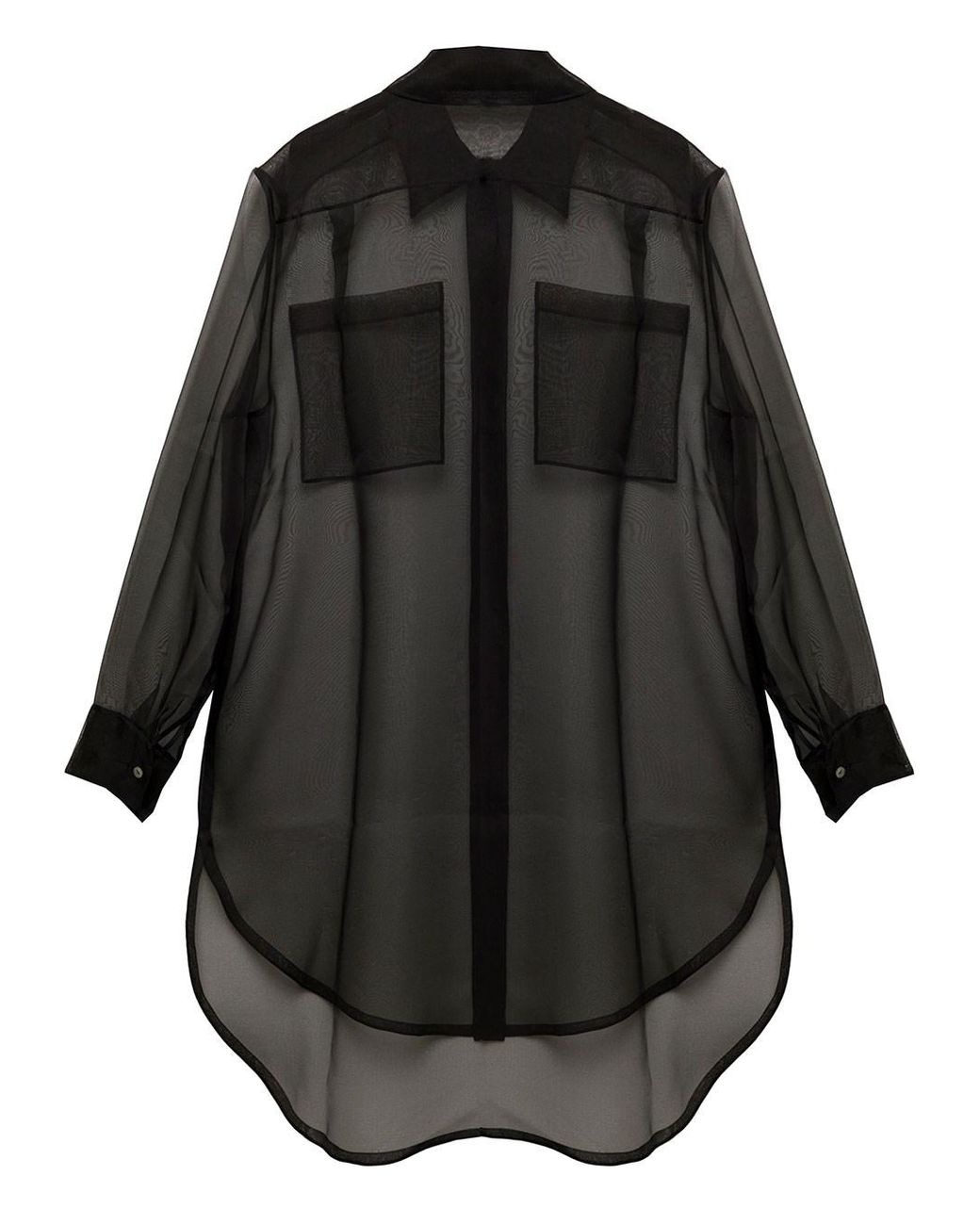 Camicia nera in organza trasparente donna di Matériel in Nero | Lyst