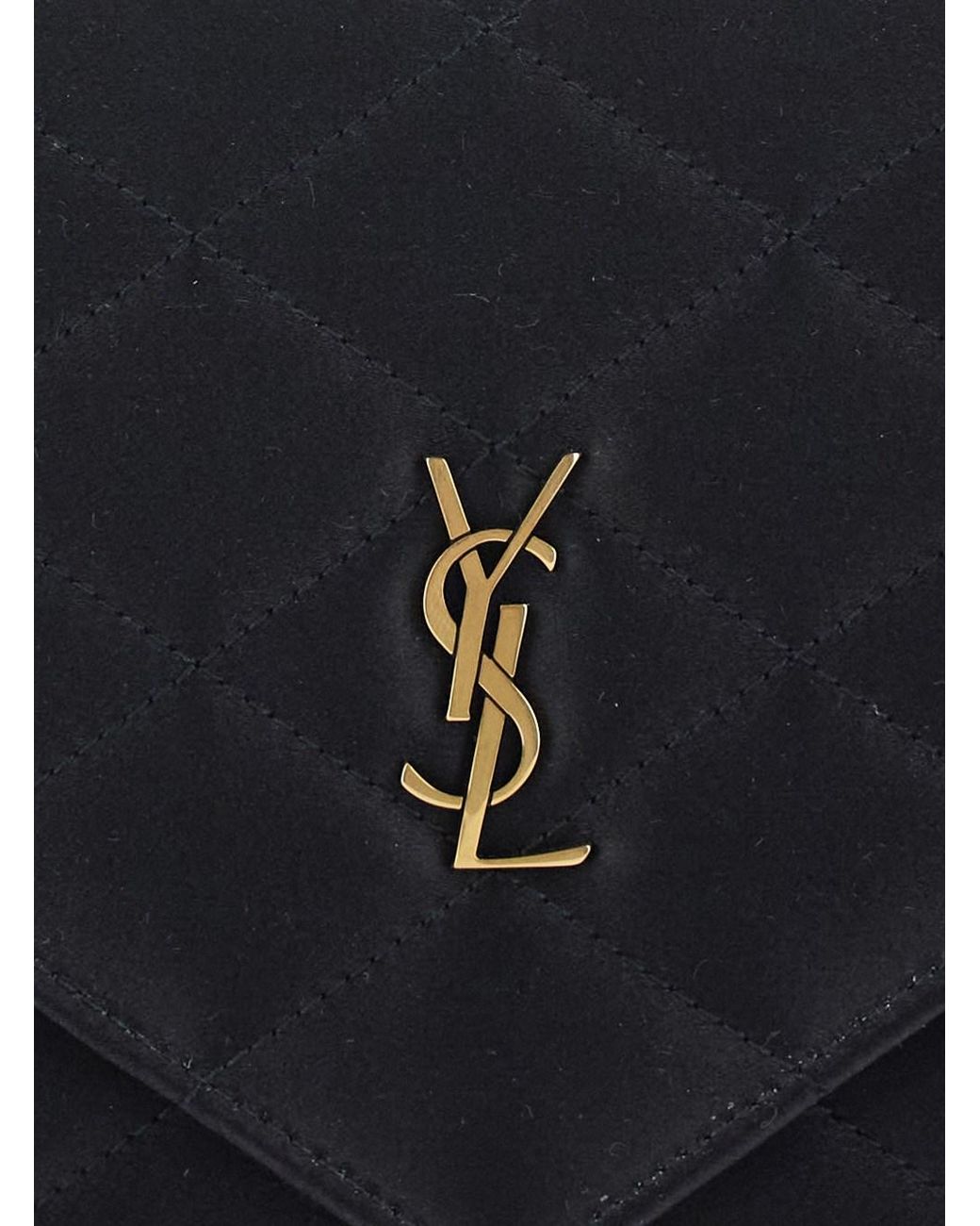 Saint Laurent Black Crossbody Bag With Chain Strap And Cassandre Plaqu