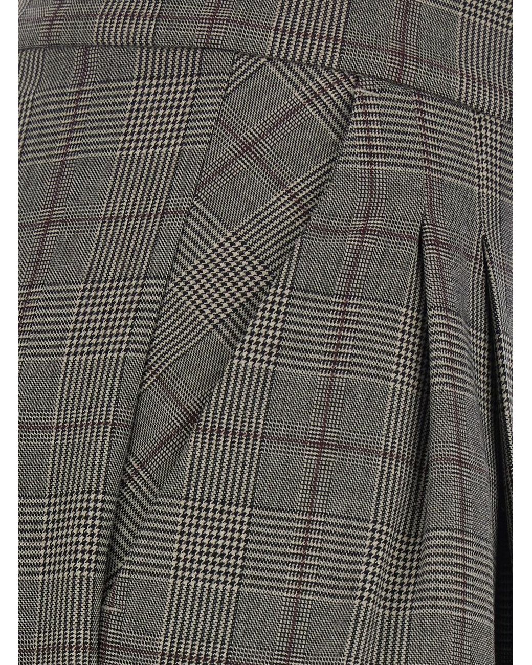 Pinko Gray Trousers Wool-Blend Polyester