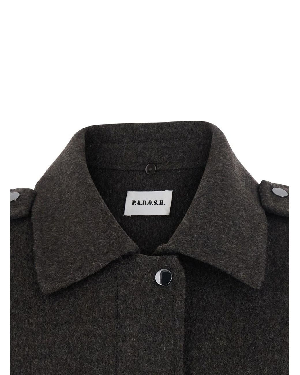 P.A.R.O.S.H. Black Wool Jacket Coat