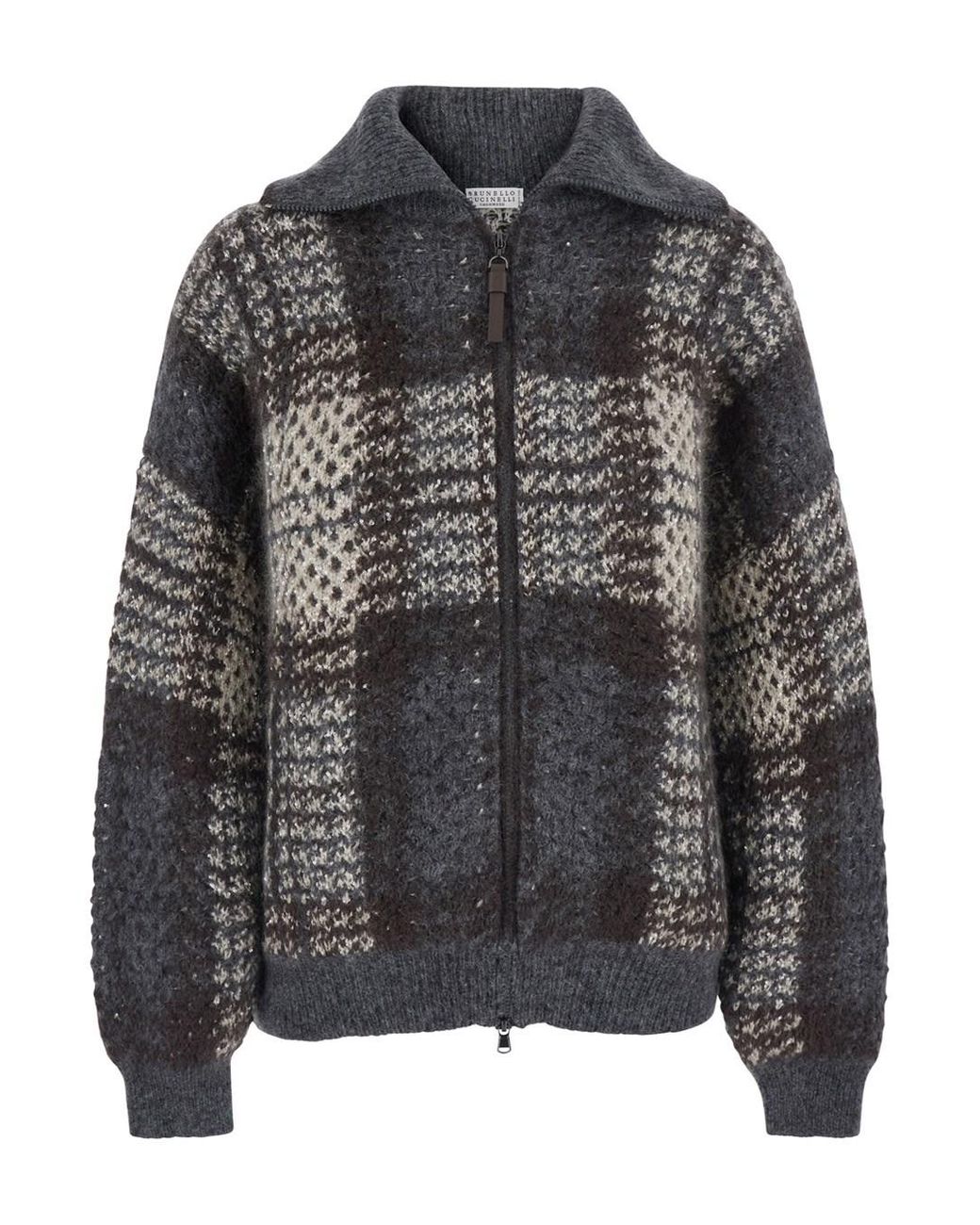 Brunello Cucinelli Gray Jacket Wool Blend Coat