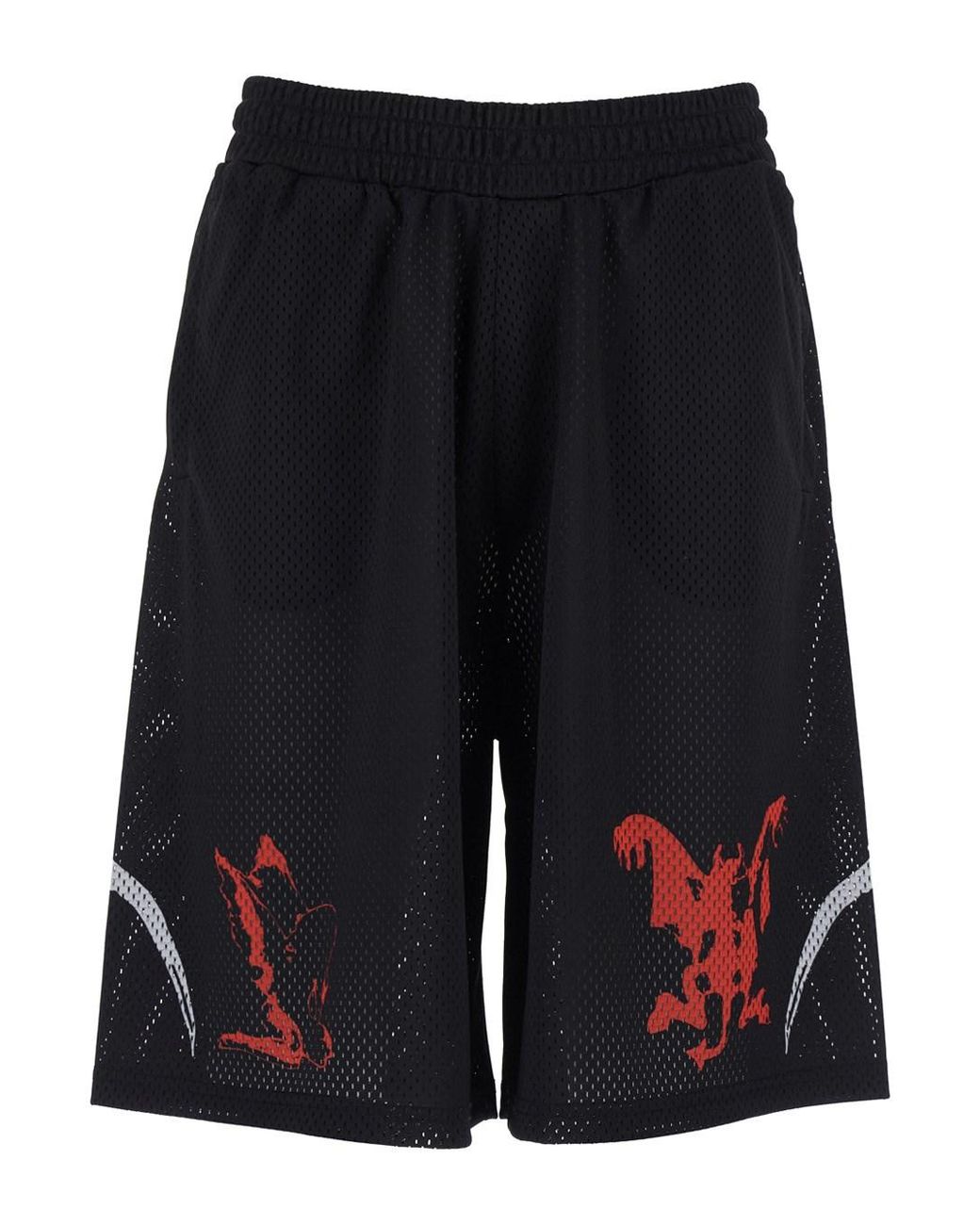 44 Label Group Blue Shorts With Perforated Design And Elasticated Wai for men