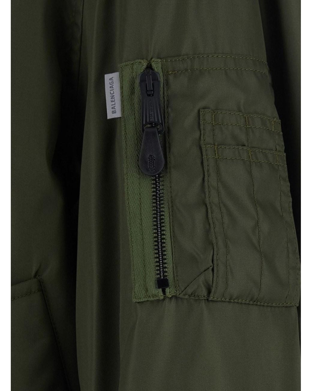 Balenciaga Green Bomber Jacket Tech Fabric Coat for men