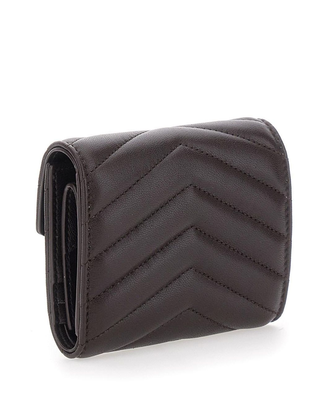 Saint Laurent Black Multifunction Wallet With Front Ysl Plaque