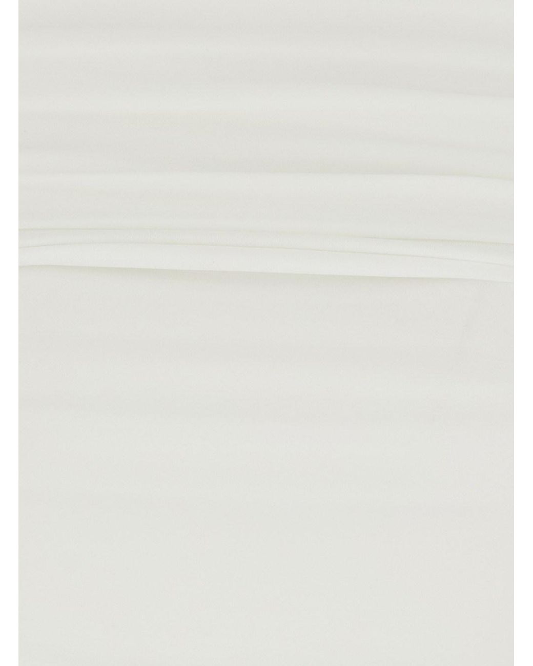 Norma Kamali White Dress With Square Neck And Ruching Polyester