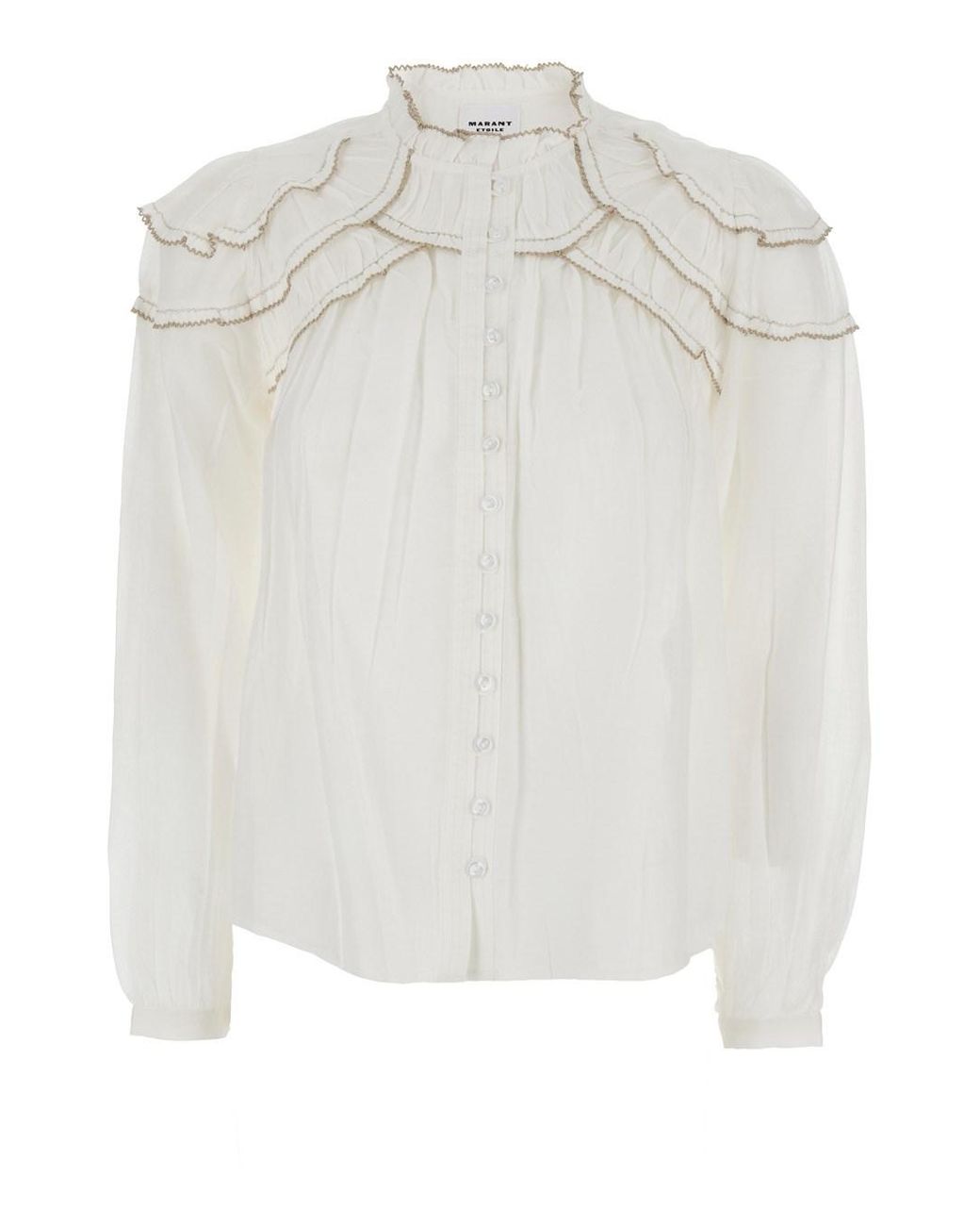 Isabel Marant White Blouse Christa Cotton Blend Blouses