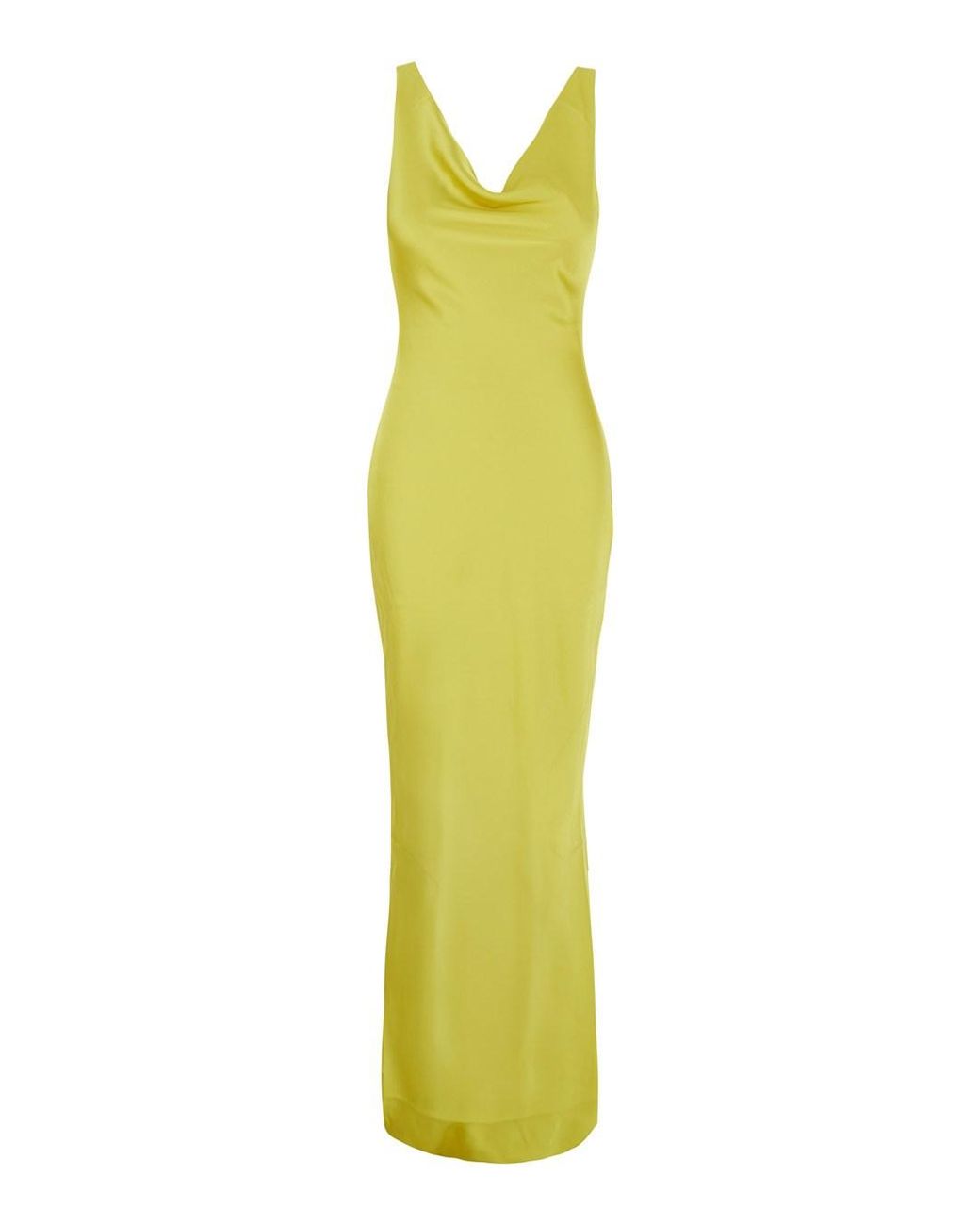 Norma Kamali Yellow Maria Gown Tech Fabric Polyester