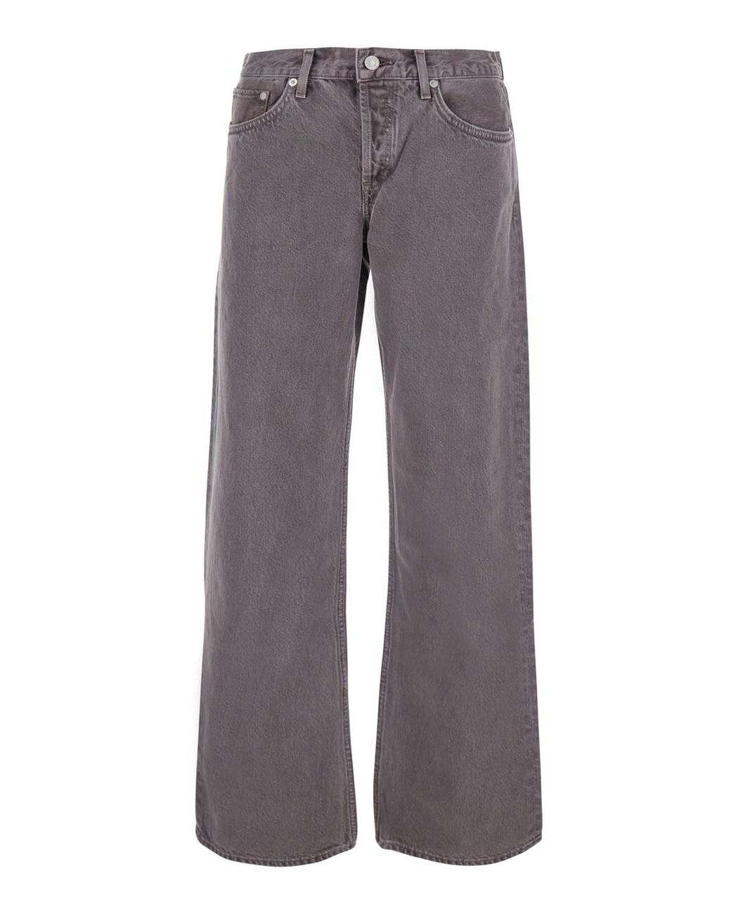 Agolde Gray Agolde Low-Rise Loose-Fit Cotton Jeans