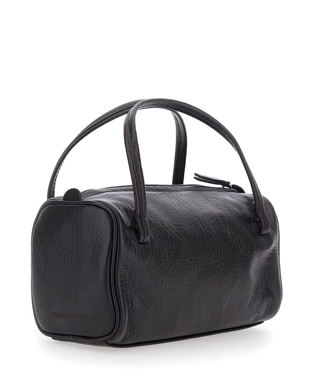 NOTHING WRITTEN Black 'Loaf Bread' Handbag With Logo Lettering On The