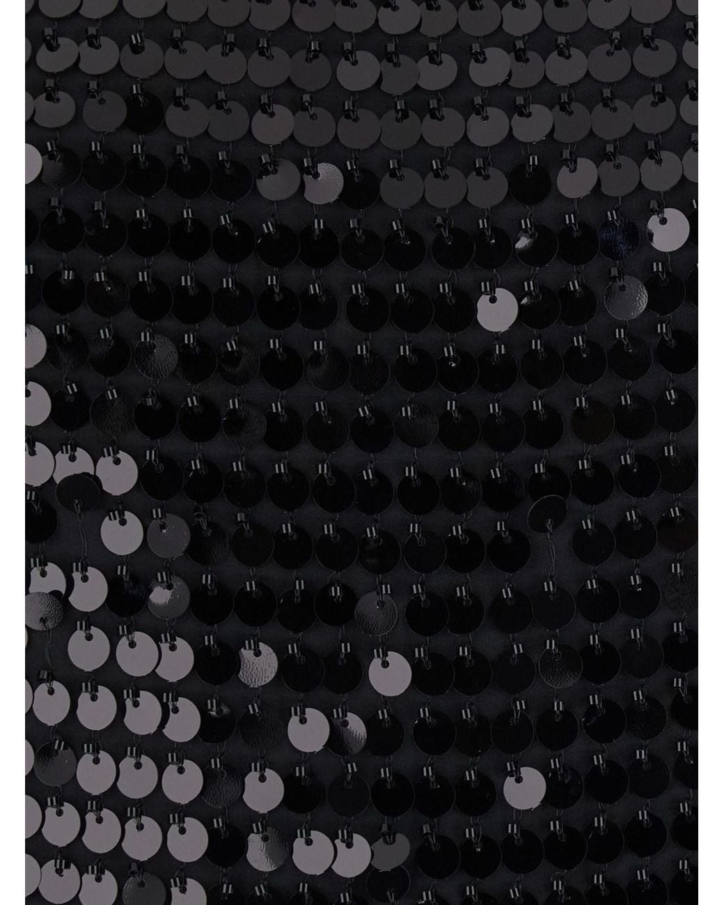 ROTATE BIRGER CHRISTENSEN Black Sequin Off-The-Shoulder Mini Top With Short Sleeves