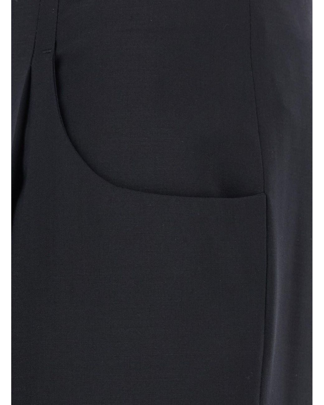 Fendi Black Pants With Front Pences And Wide Leg