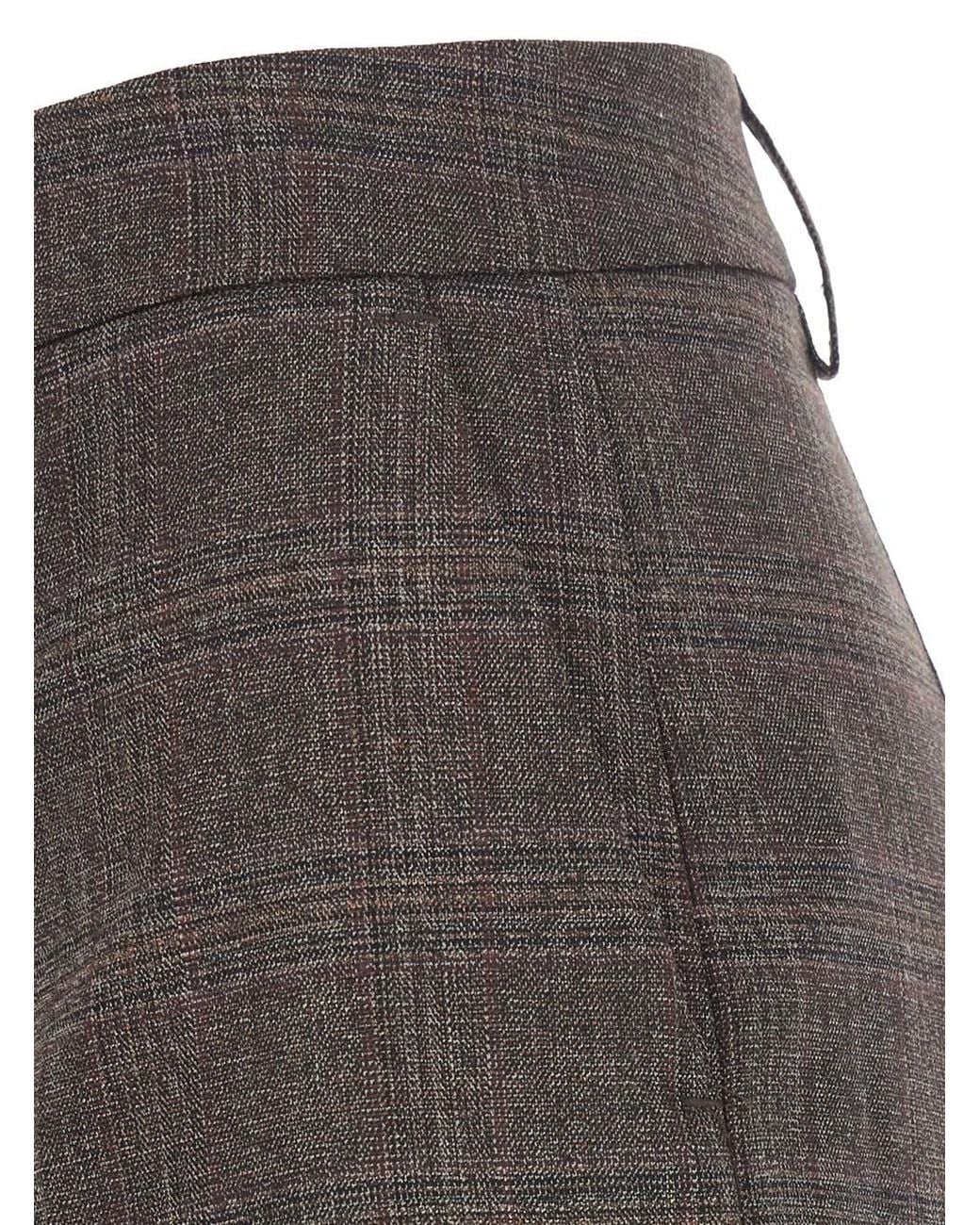 Le Plain Gray Check Bermuda Shorts With Check Motif And