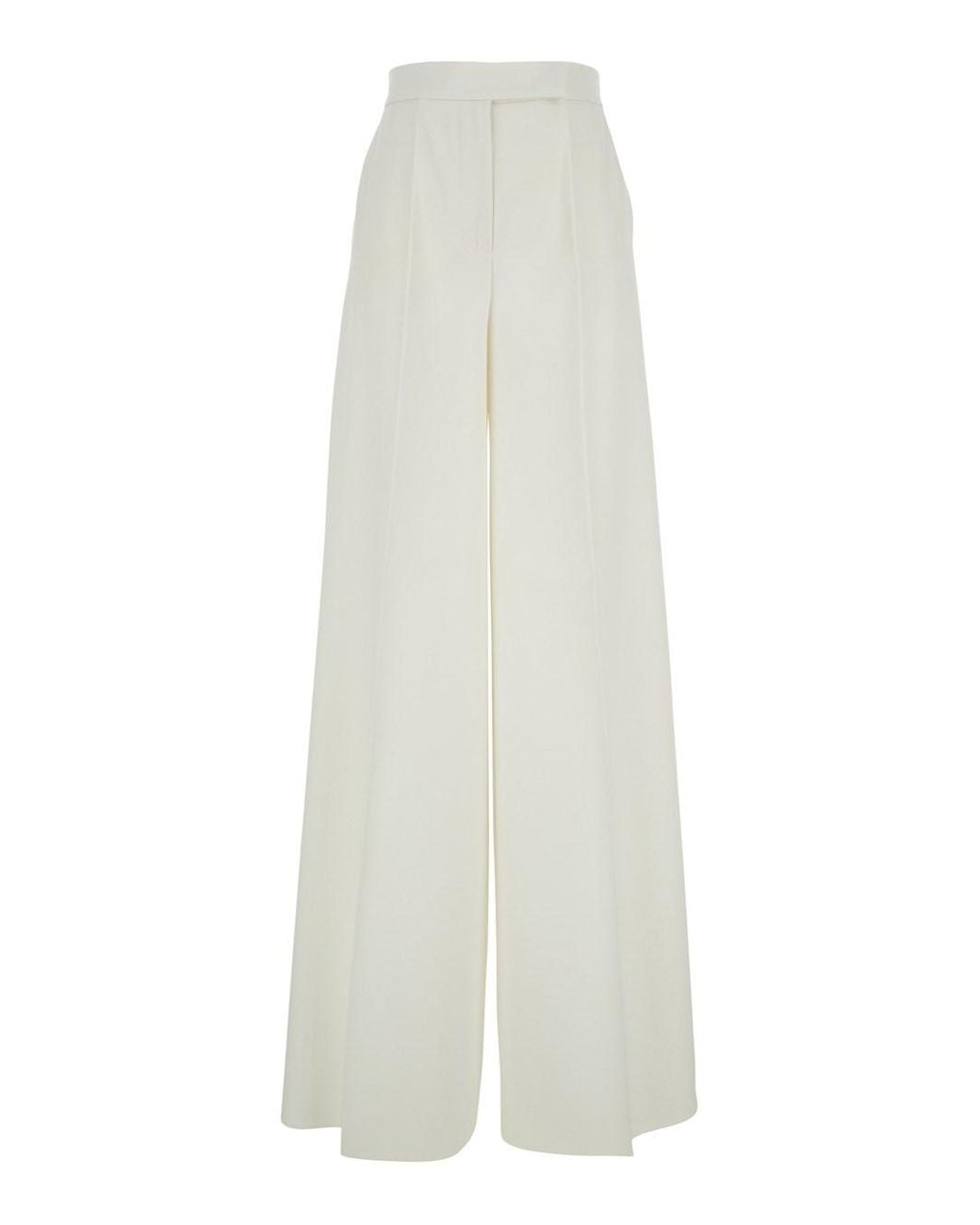 Pantaloni 'Ninfa' A Gamba Larga di Max Mara in White