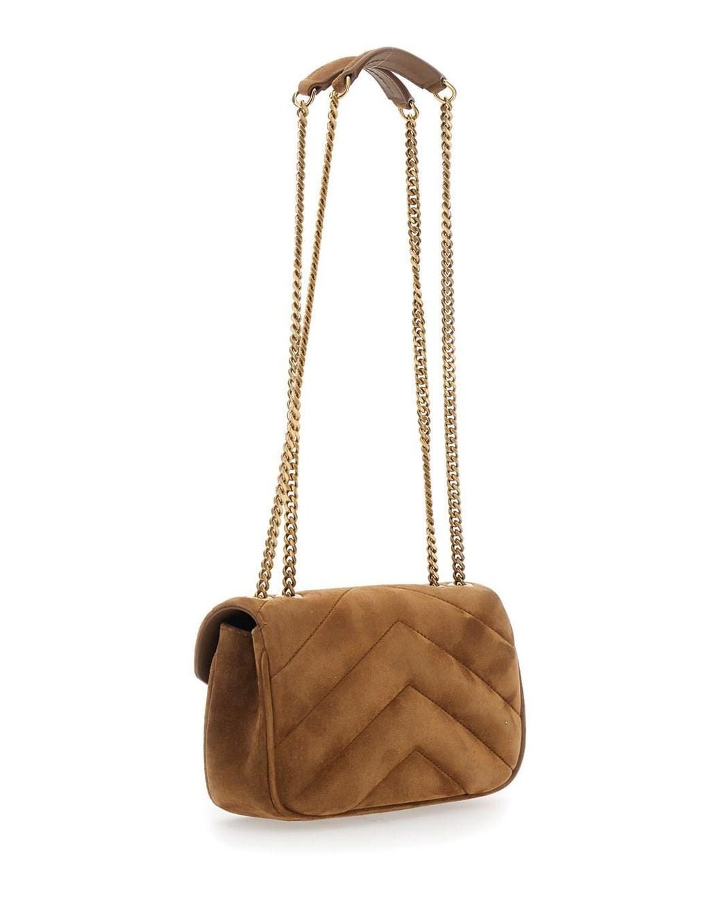 Saint Laurent White Crossbody Bag With Chain Shoulder Strap And Cassandre Plaque On The Front