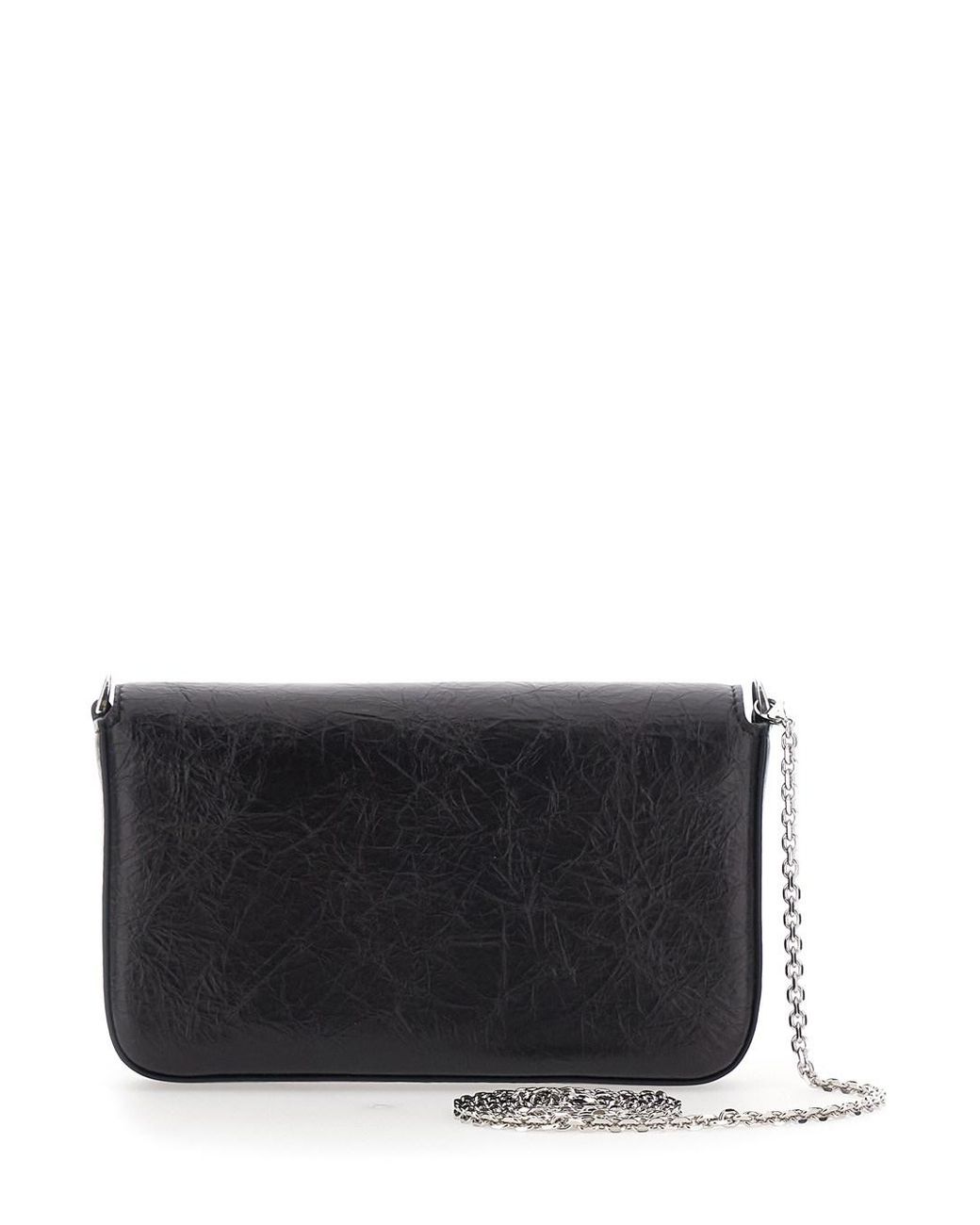 Fendi Black Crossbody Bag With Chain Strap And Ff Plate On The Front I