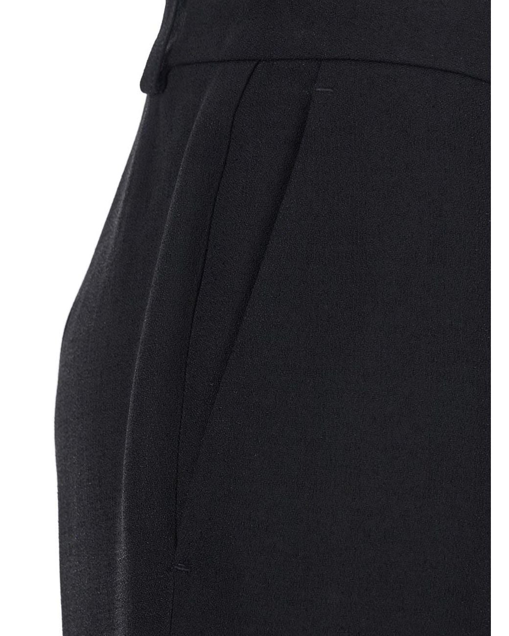 Balenciaga Black Flared Viscose Trousers