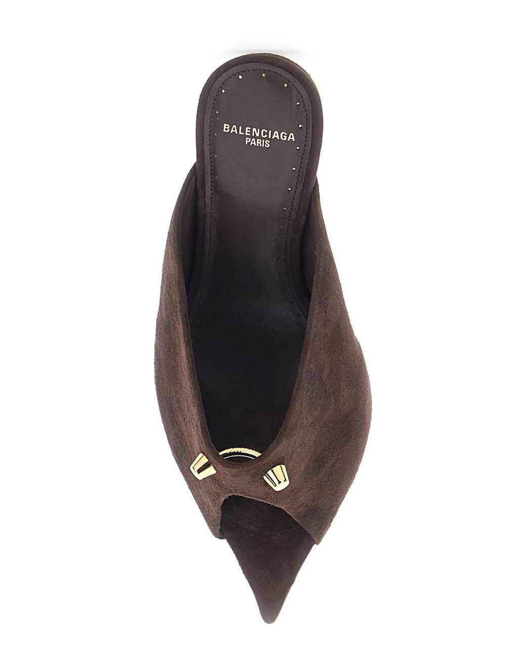 Balenciaga Brown 'Midnight City' Heeled Sandals With Front Plate And H