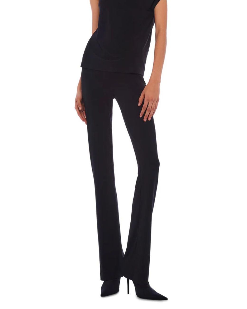 Norma Kamali Blue 'Boot' Pants With High Waist And Wide Leg