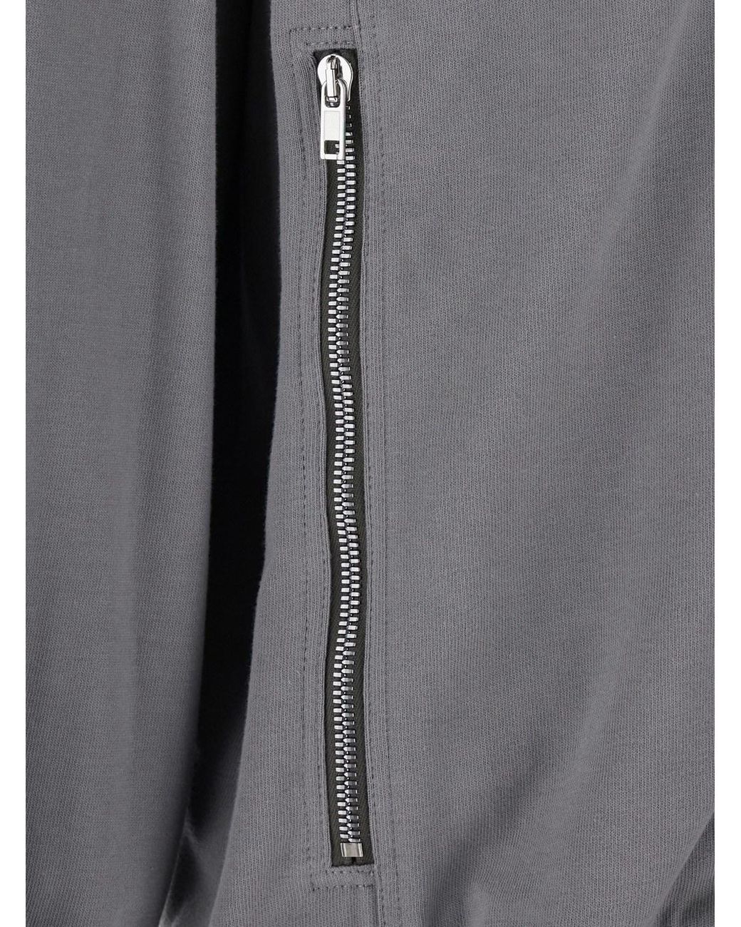 Rick Owens Gray Zip-Front Jogger Sweatshirt Cotton Sweatshirts for men