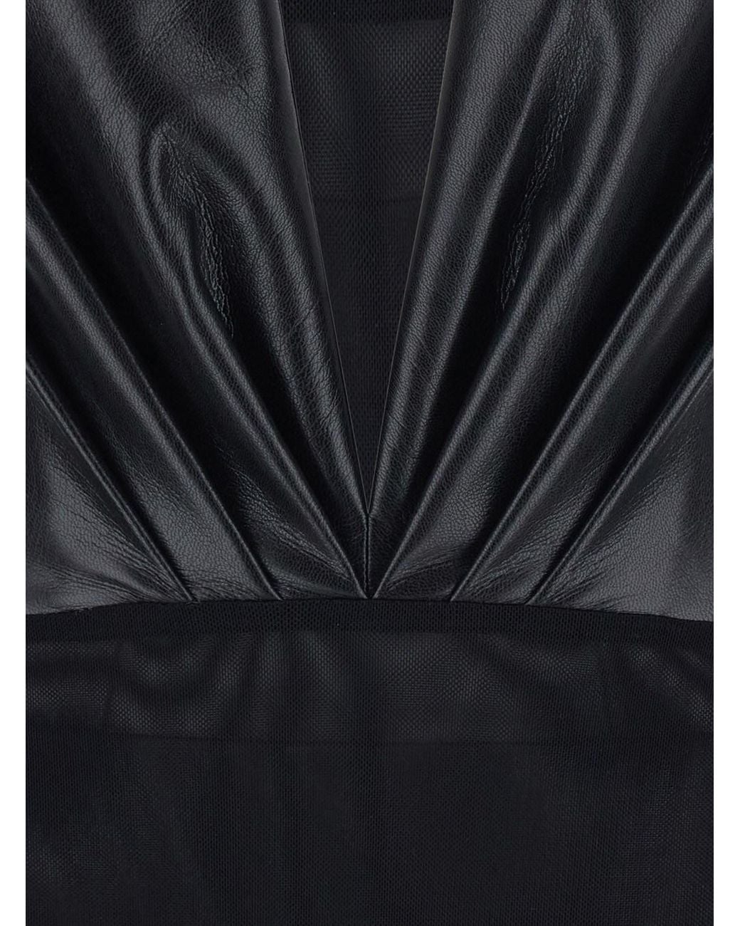 ANDAMANE Blue 'Sendaya' Bodysuit With Deep V-Neck And Open Back I