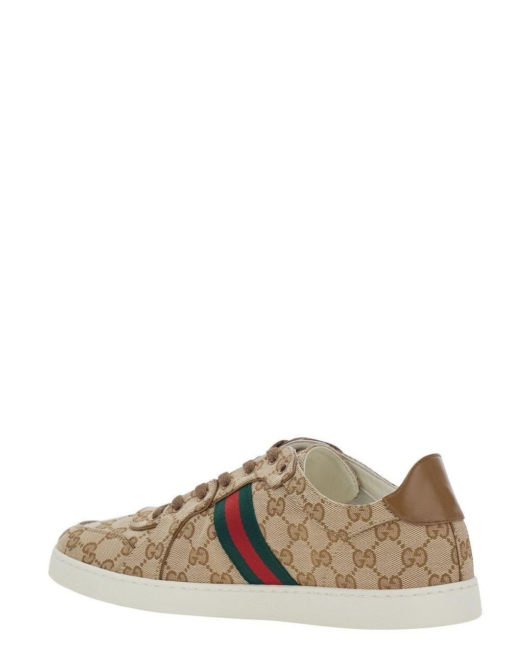 Gucci Natural Low Top Sneakers Gg Canvas Canvas/Leather/Rubber Trainers for men