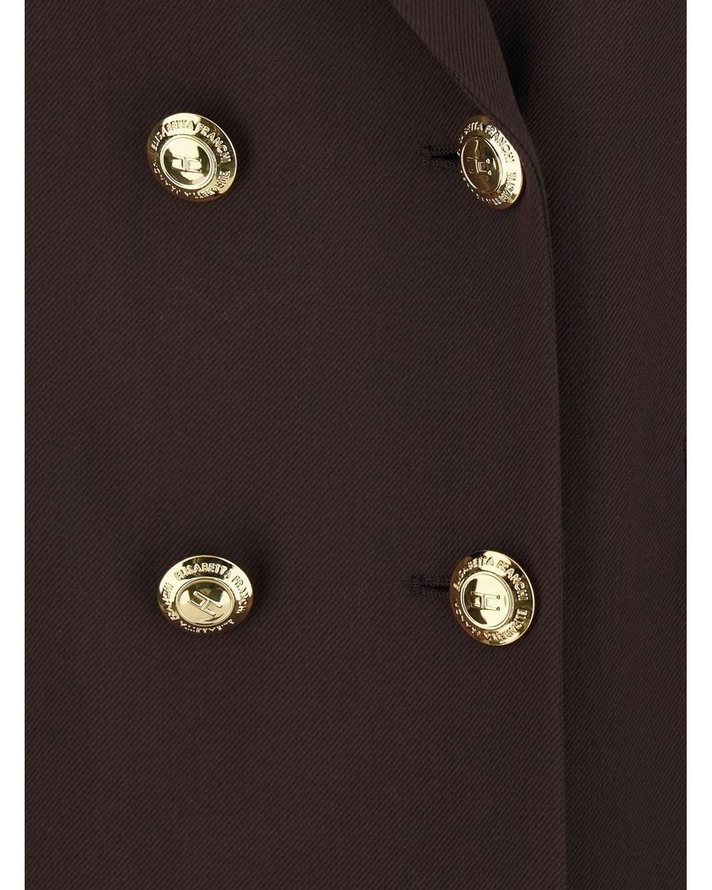 Elisabetta Franchi Black Double-Breasted Jacket Viscose