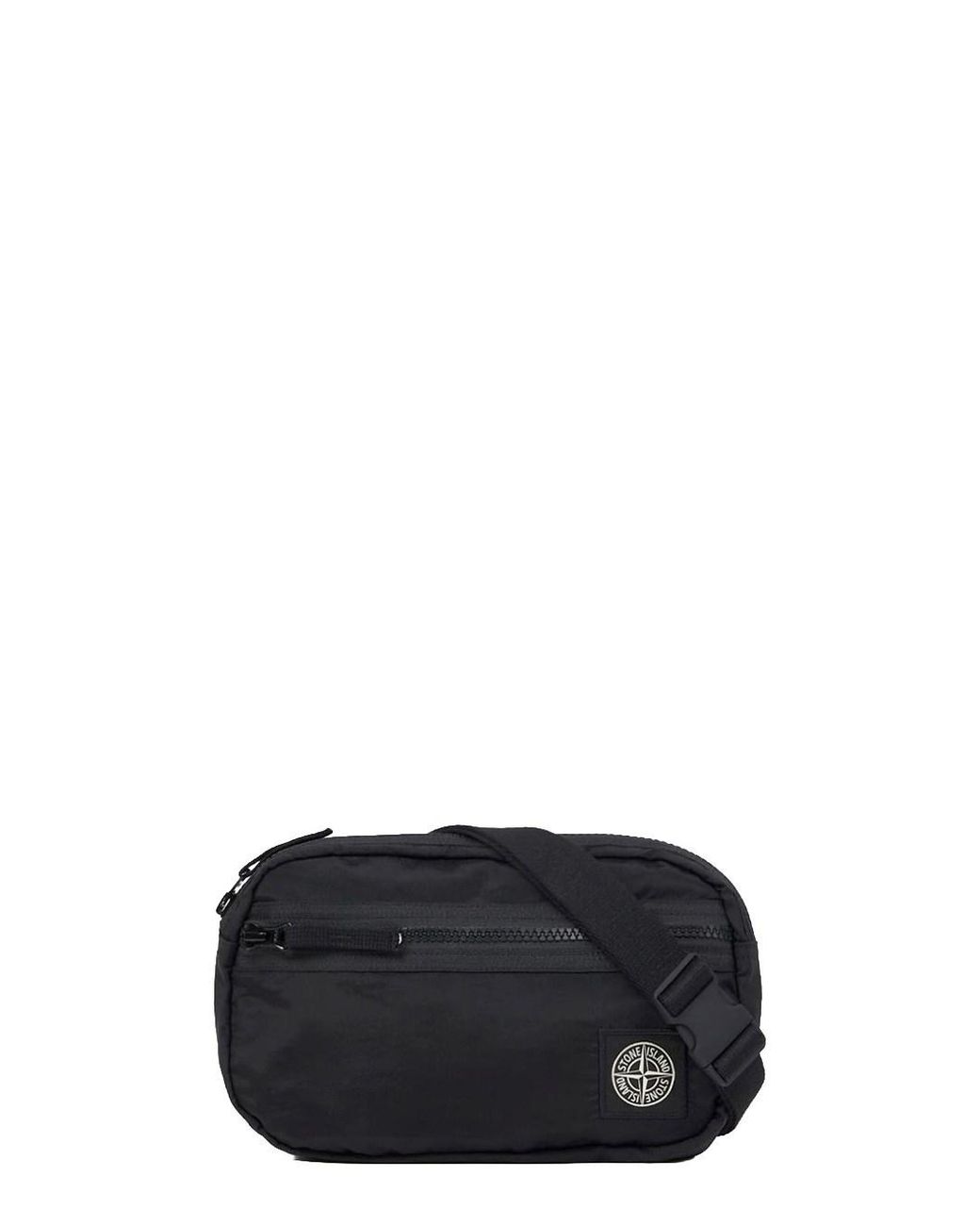 Stone Island Black Tech Fabric Belt Bag — Polyamide Backpacks for men
