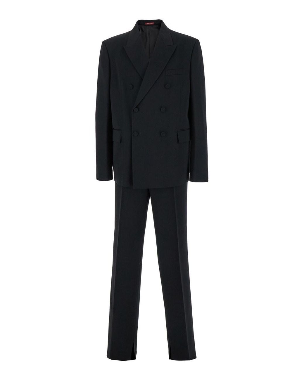 Gucci Black Double-Breasted Suit With G Detail for men