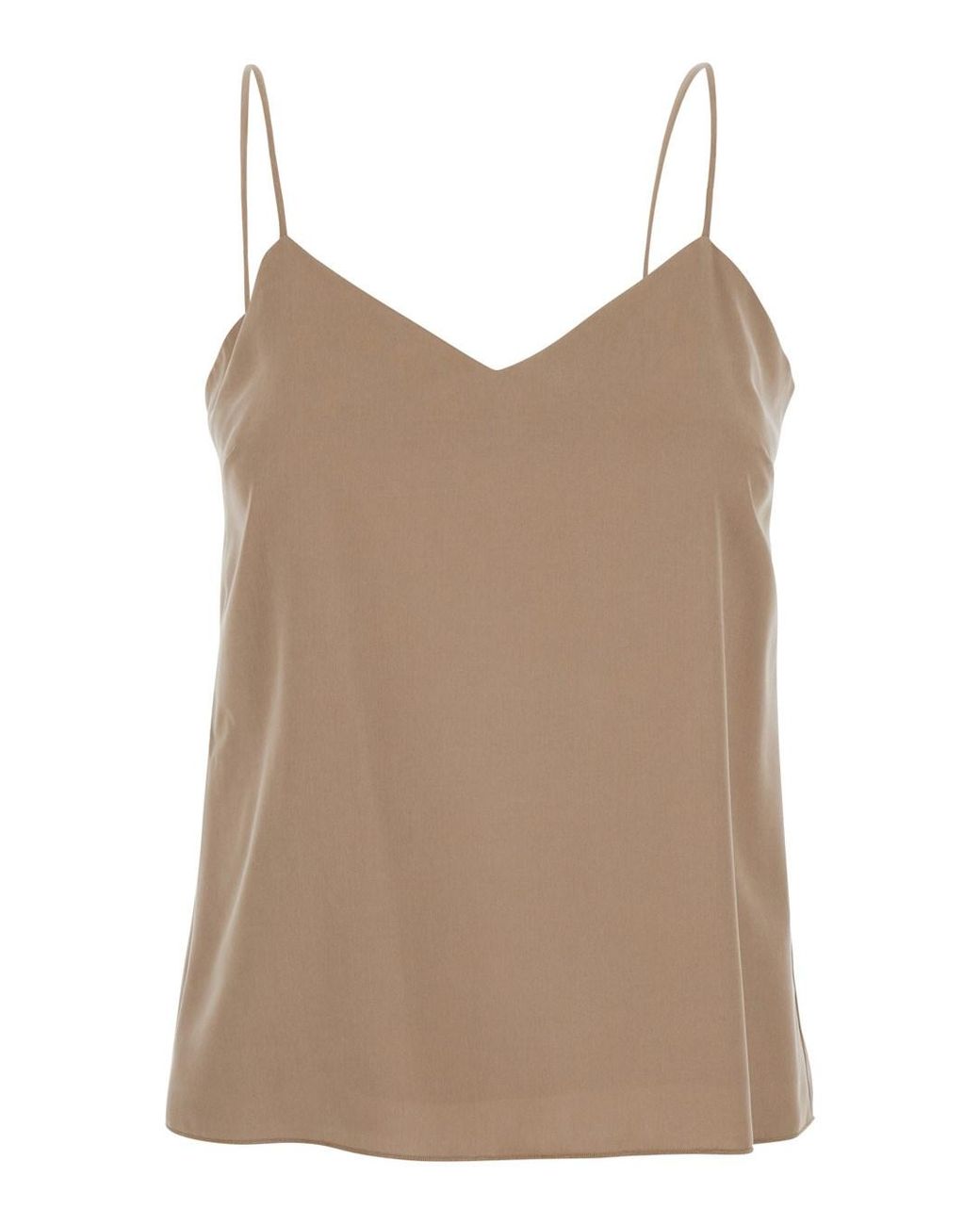 Max Mara Natural 'Umbria' Top With Thin Straps And V-Neckline