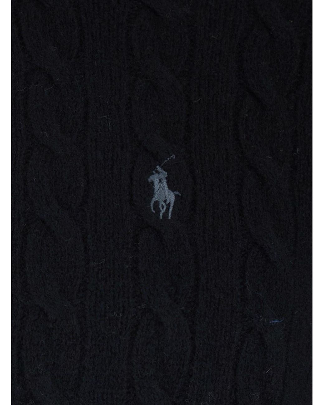 Polo Ralph Lauren Blue High Neck Half-Zip Sweater Wool Cashmere Tops for men