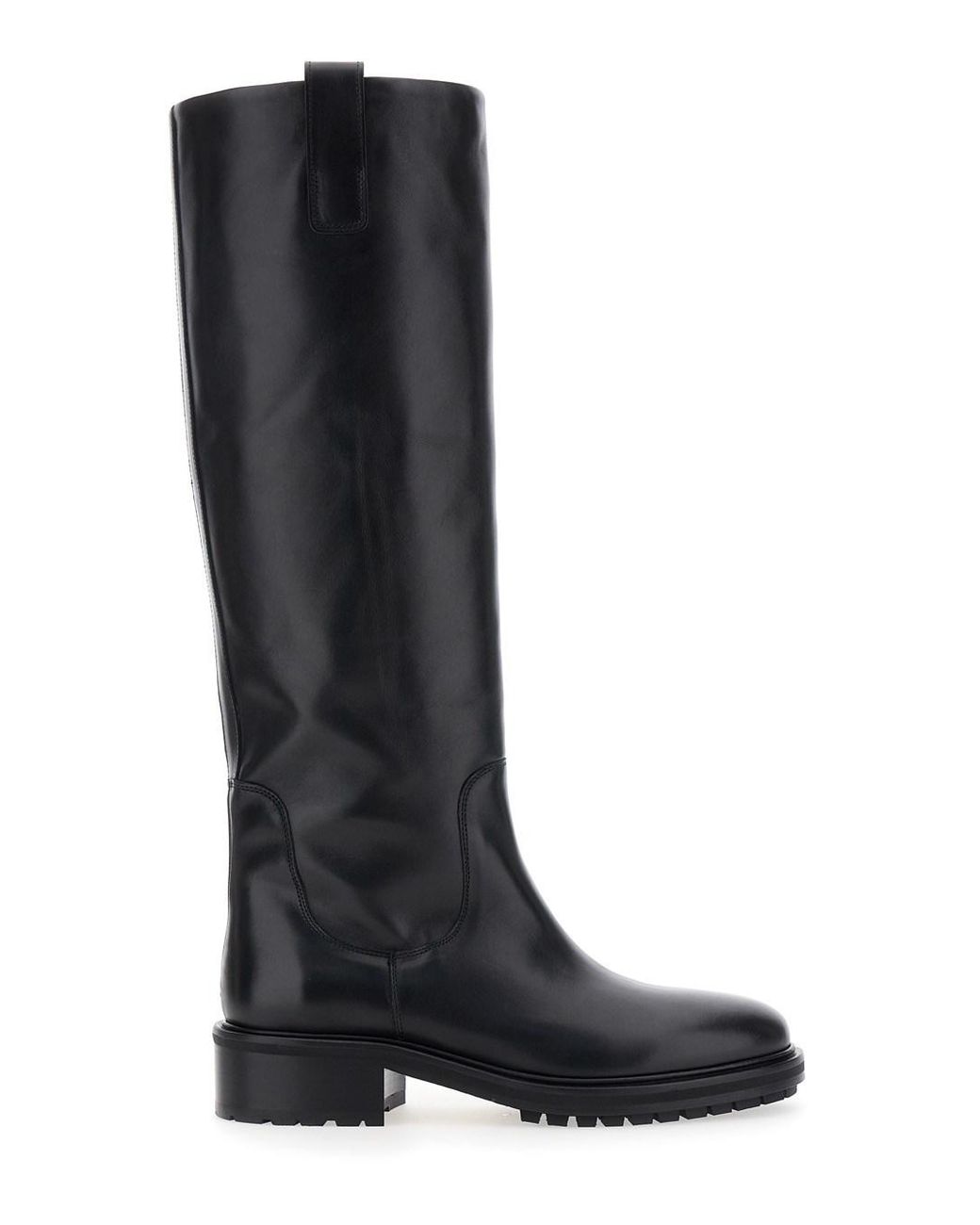 Aeyde Black Knee-High Boots Henry Leather Calf