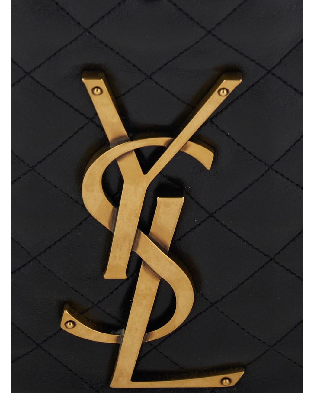 Saint Laurent Black Shoulder Bag 'Ysl Bo Icare Hobo' With Simple Design
