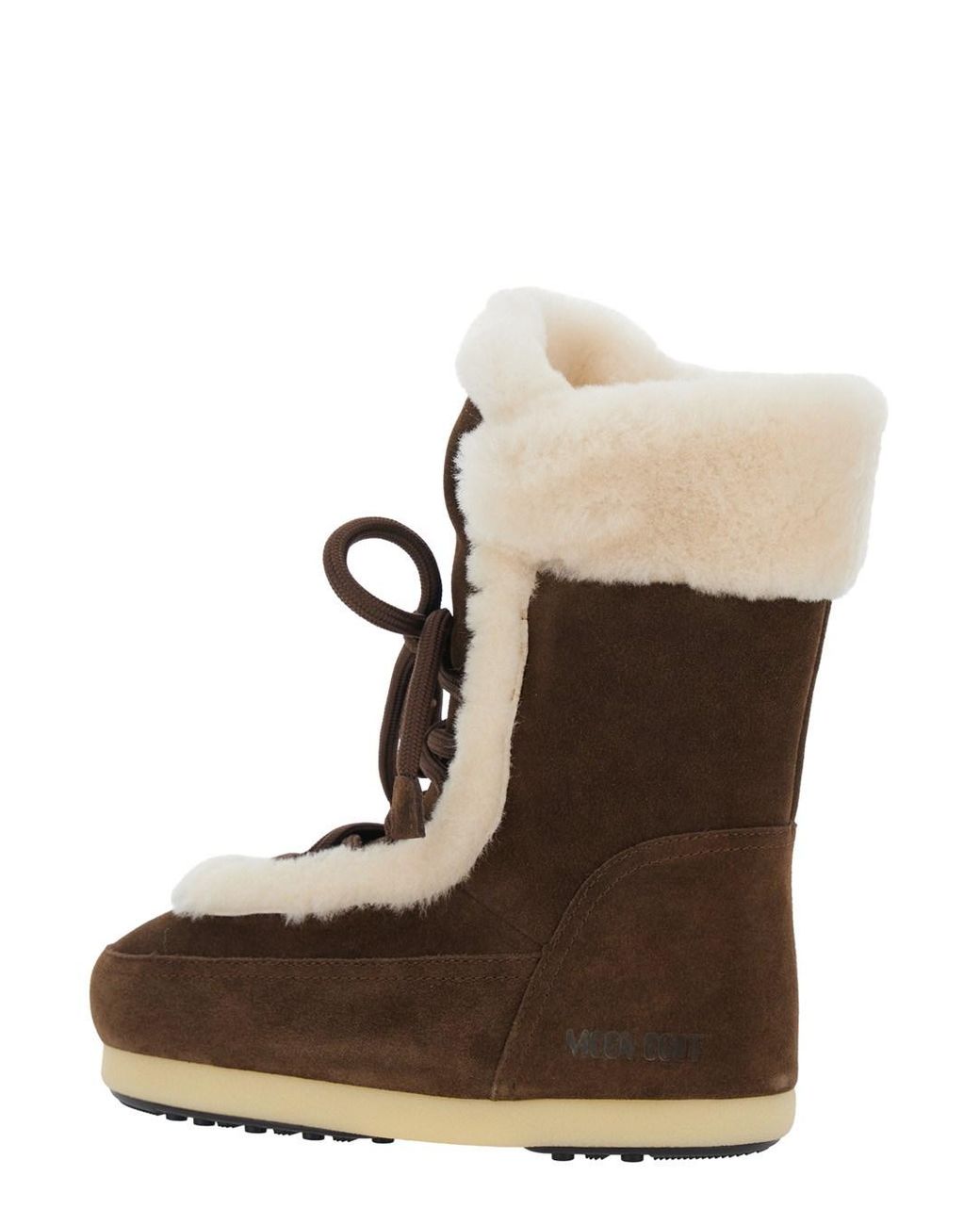 Moon Boot Brown Evc Fairy Mini Ankle Boots With Tech Fabric And Rubber Sole